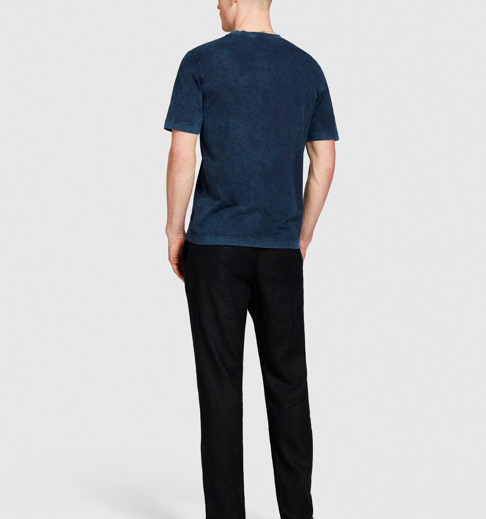 Acid wash t-shirt - men's short sleeve t-shirts - Dark Blue | Sisley image number 3